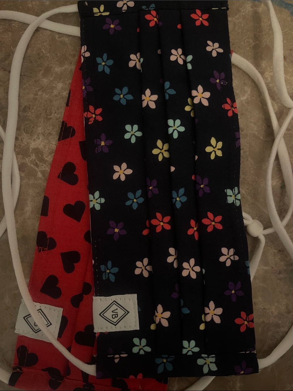 Vera Bradley Floral & Heart Print Reusable Face Masks - Black & Red